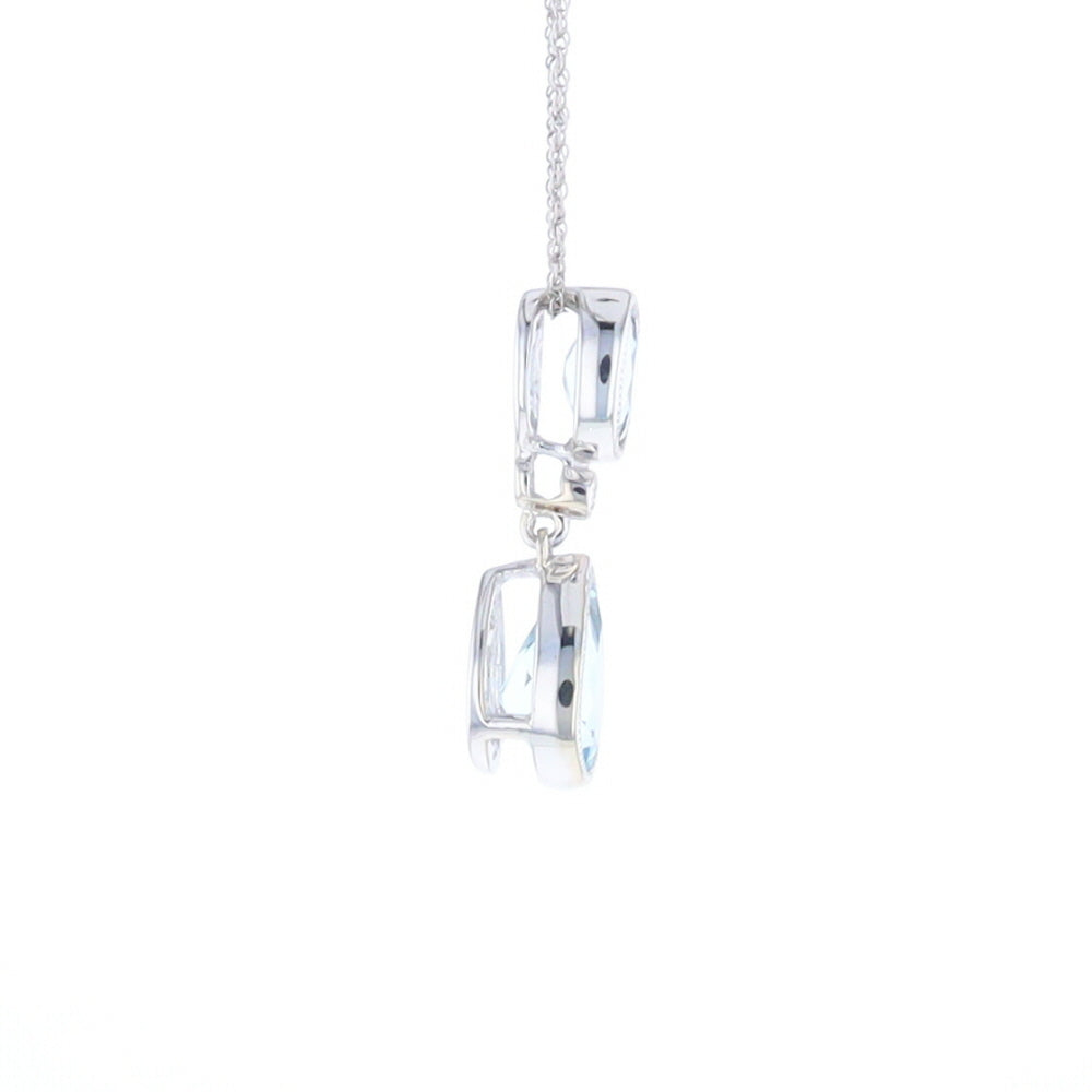 Oval and Pear-Shaped Aquamarine Pendant