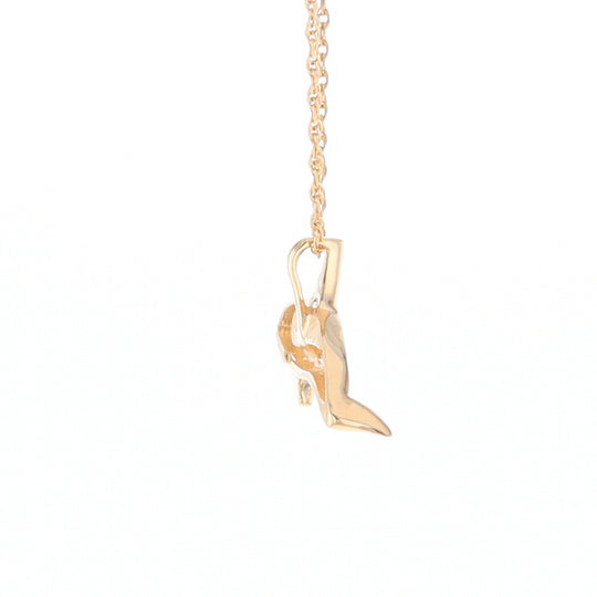 Gold Quartz Necklace Orca Killer Whale Inlaid Sea Life Pendant