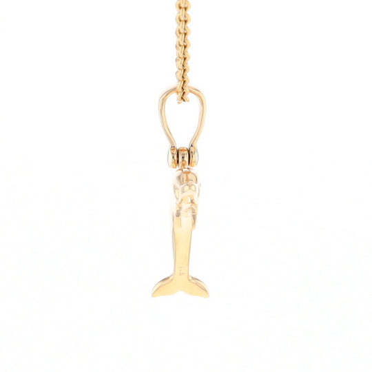 Gold Quartz Dolphin Pendant - G2