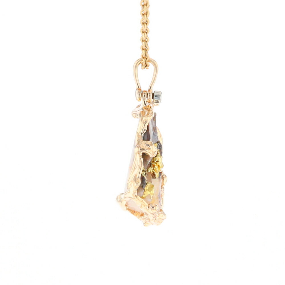 Gold Quartz Freeform Pendant - G3