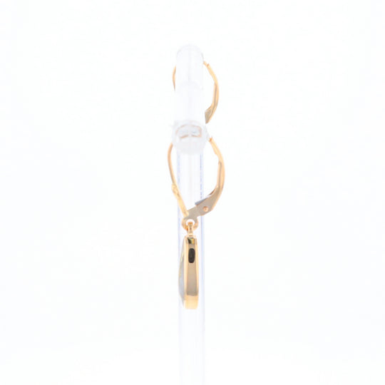 Gold Quartz Earrings Tear Drop Inlaid Lever Backs