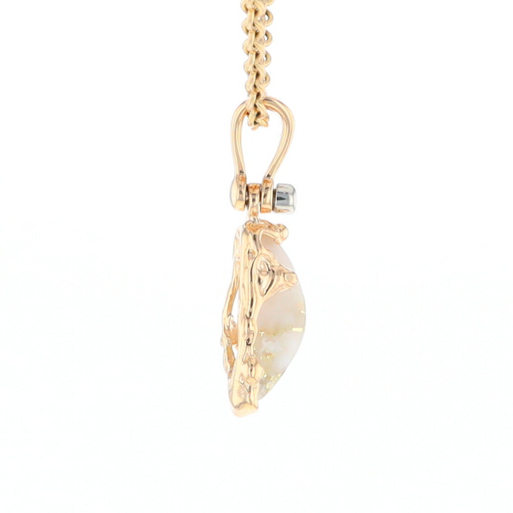 Gold Quartz Free Form Pendant