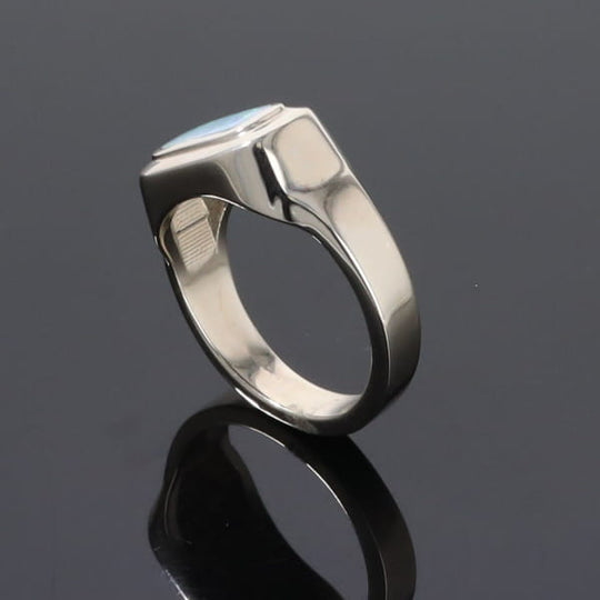 Opal Rings Rectangle Inlaid Design Lady's Ring