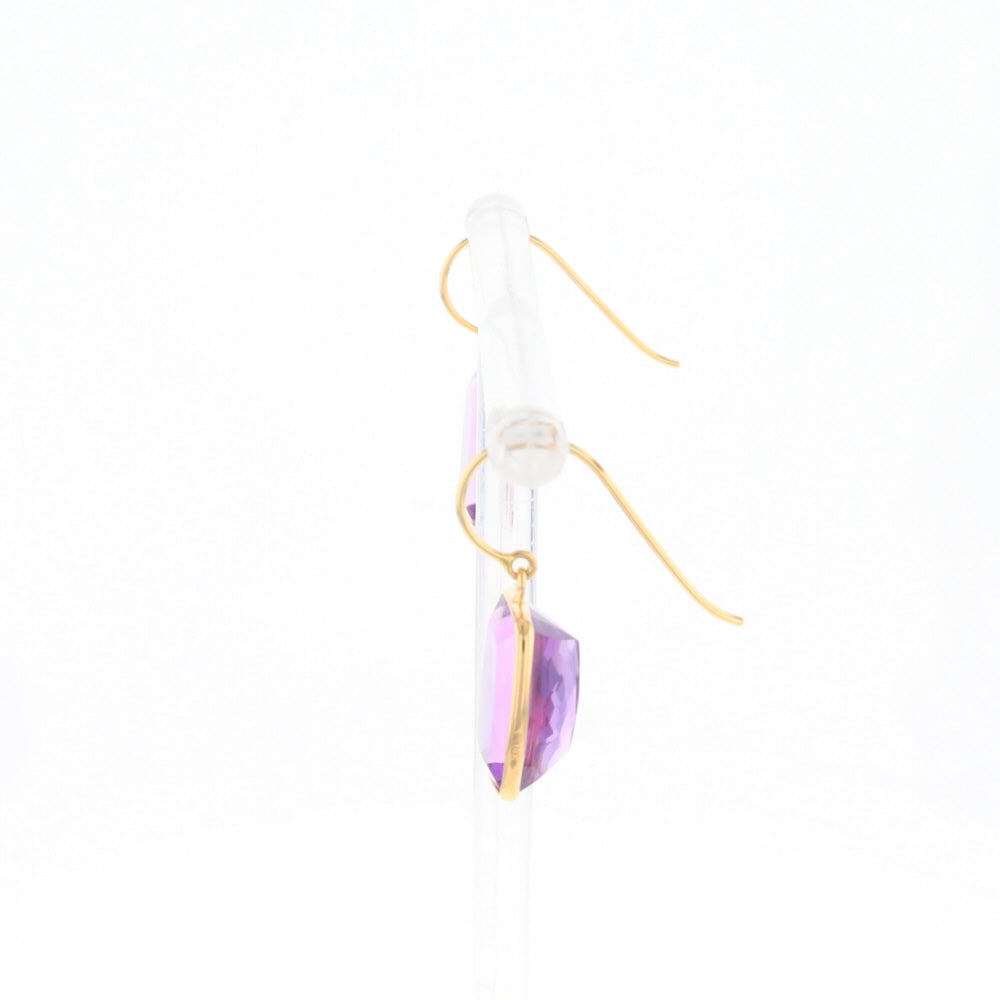 Solitaire Amethyst Dangle Earrings