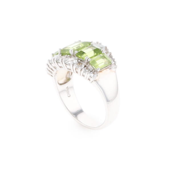 Peridot and CZ Cocktail Ring