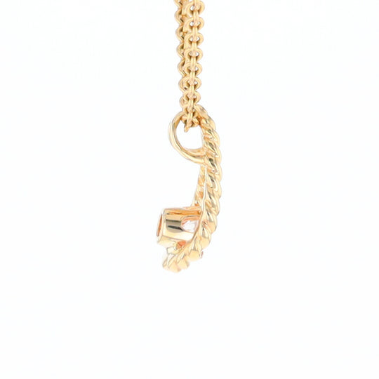 Solitaire Diamond Pear-shaped Rope Pendant