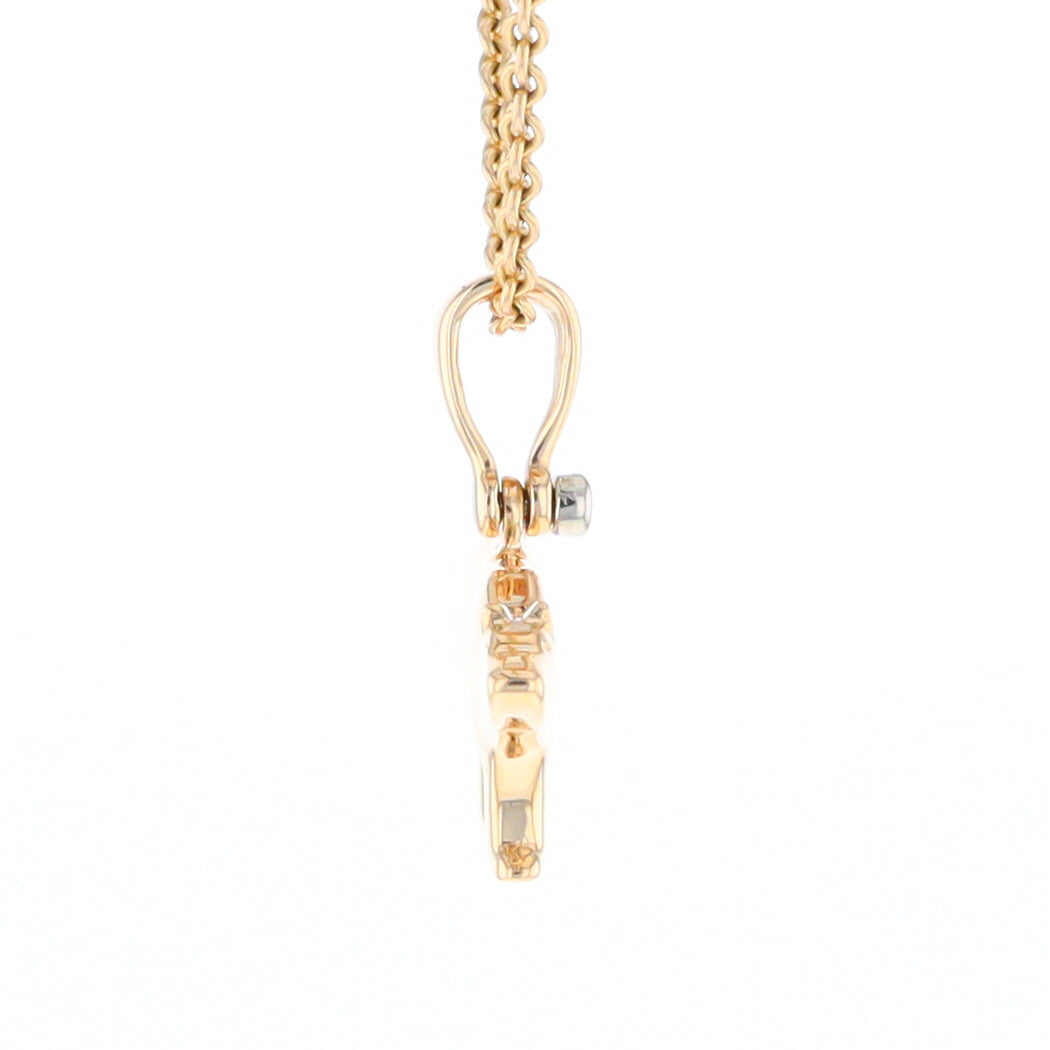 Gold Quartz Inlaid Polar Bear Pendant