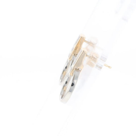 Gold Quartz Rectangle Inlaid Knocker Earrings - G2