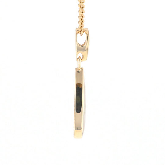 Gold Quartz Necklace Tear Drop Inlaid Pendant