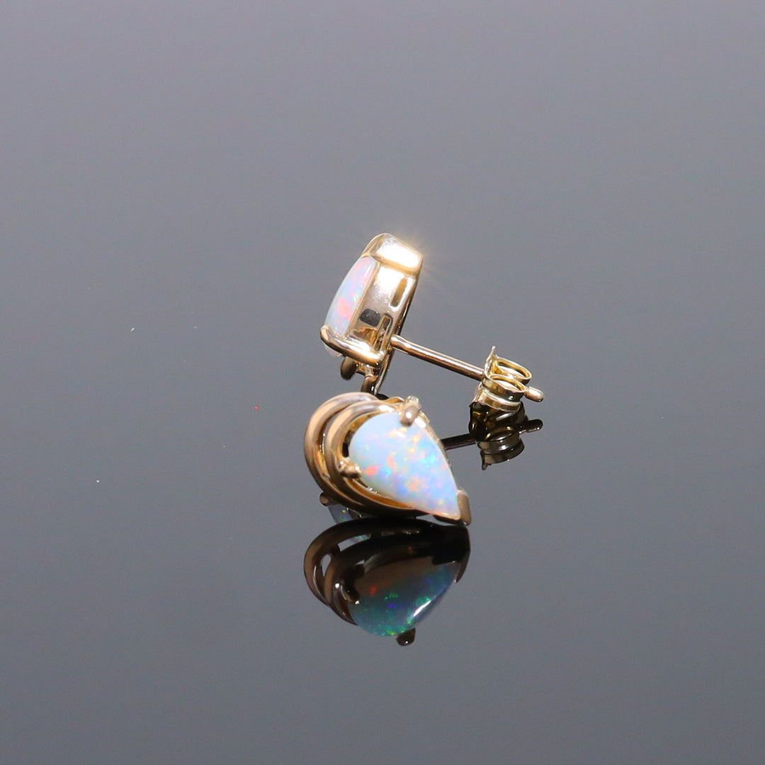 Pear-Shaped Opal Stud Earrings