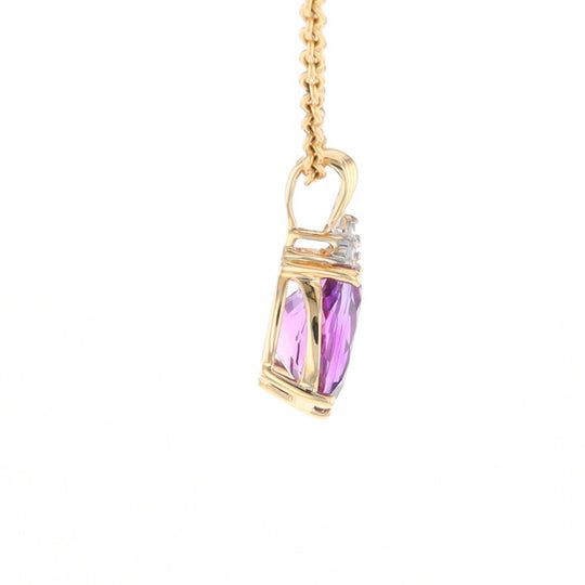 Oval Amethyst Diamond Pendant