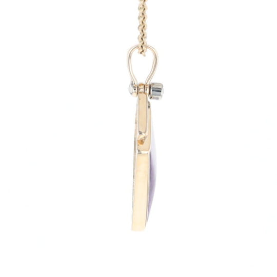 Sugilite Kite Shape Inlaid Pendant with 0.19ctw Diamonds
