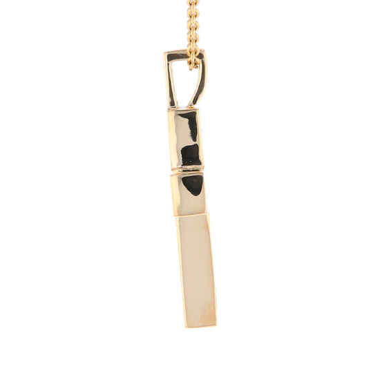 Gold Quartz Pendant Cross Design 3 Section Inlaid Pendant