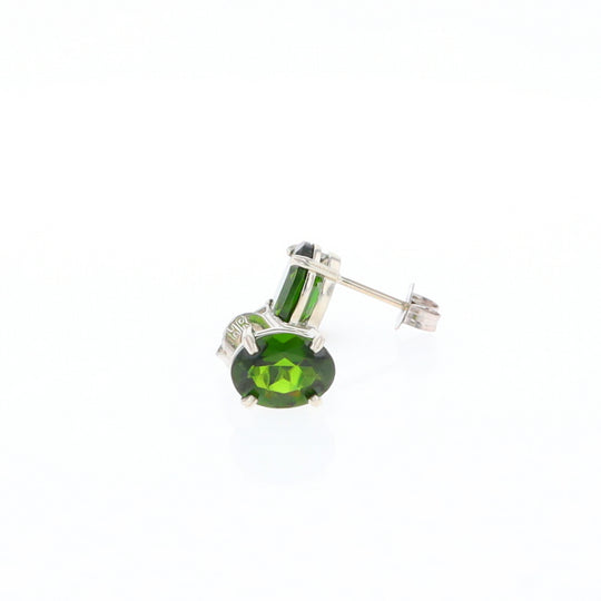 Chrome Diopside Solitaire Studs