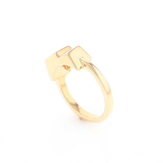 Gold Quartz Ring Wrap Double Square Inlaid Design