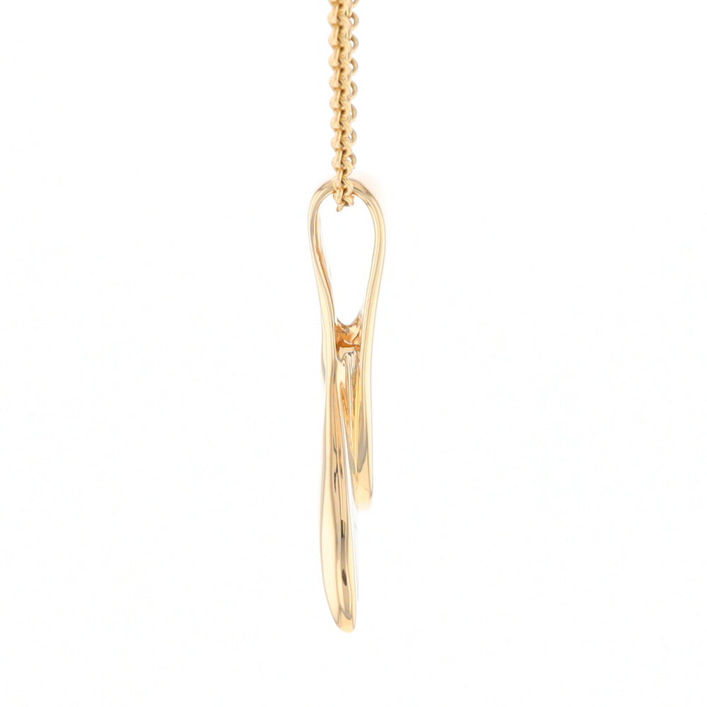 Whale Tail Natural Gold Quartz Single Side Inlaid Pendant