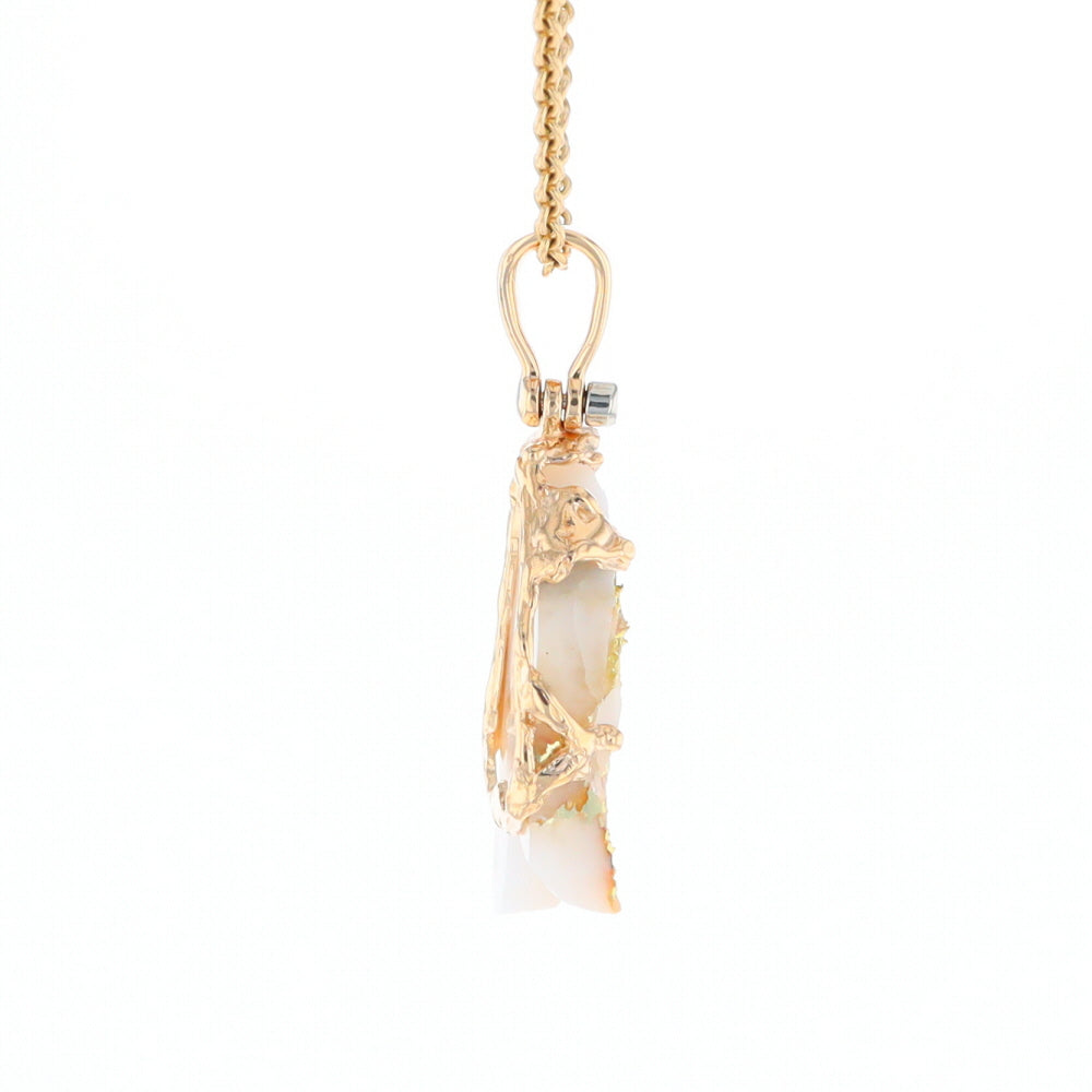 Rough Gold Quartz Freeform Pendant