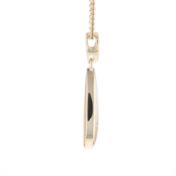 Gold Quartz Pendant Tear Drop Inlaid Design G2