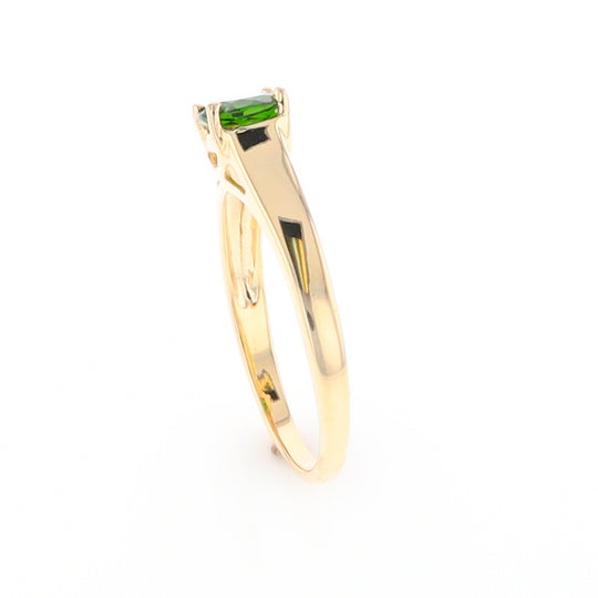 Chrome Diopside Solitaire Ring