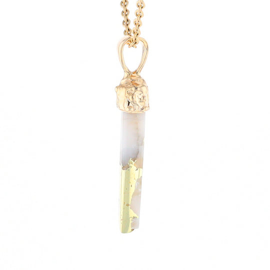 Gold Quartz Free Form Pendant