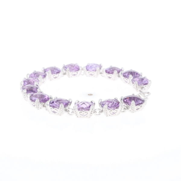 Amethyst Bracelet With Silver Filigree