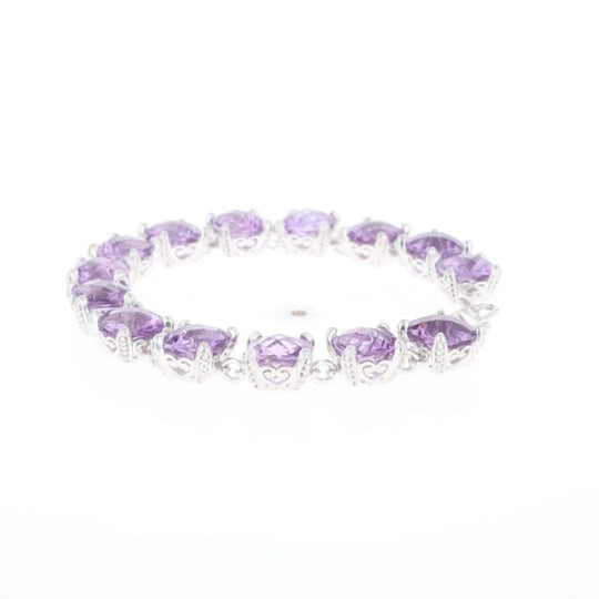 Amethyst Bracelet With Silver Filigree