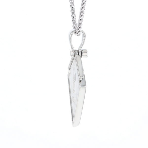 Sleeping Beauty Turquoise Kite Shaped Inlaid Pendant with 0.19ctw Diamonds