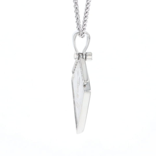 Sleeping Beauty Turquoise Kite Shaped Inlaid Pendant with 0.19ctw Diamonds