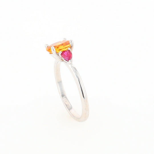 Fall Season Citrine and Ruby Ring