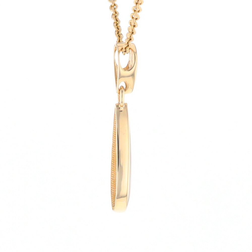 Gold Quartz Necklace Tear Drop Inlaid Pendant