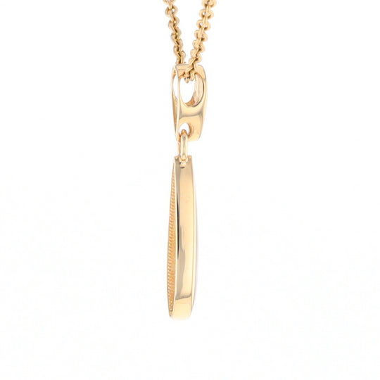 Gold Quartz Necklace Tear Drop Inlaid Pendant