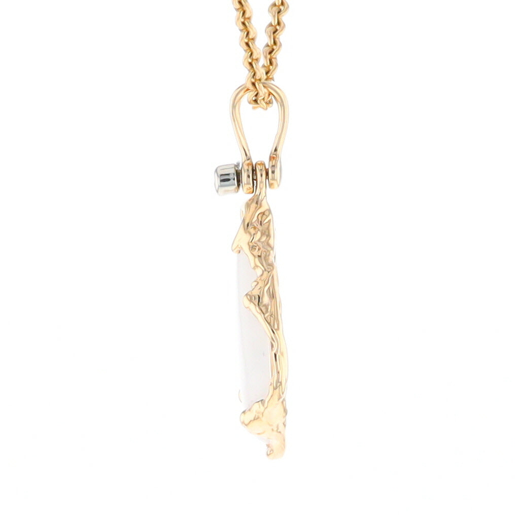 Gold Quartz Freeform Pendant (G2)