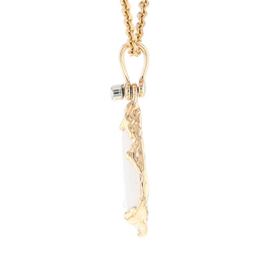 Gold Quartz Freeform Pendant (G2)