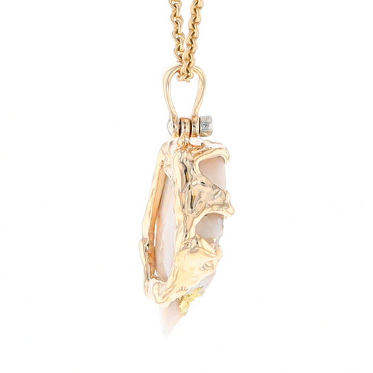 Rough Gold Quartz Free Form Pendant