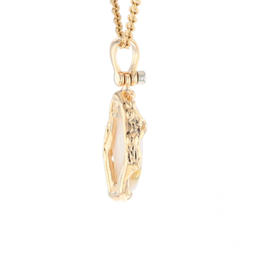 Gold Quartz Freeform Pendant