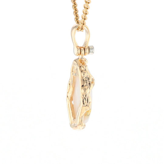 Gold Quartz Freeform Pendant