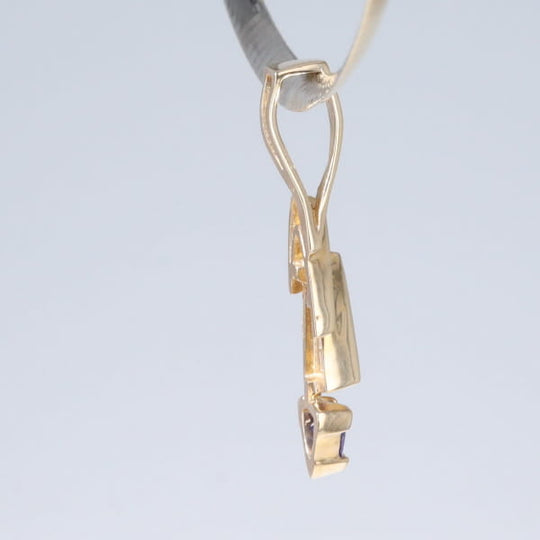Opal Pendant Triangle Inlaid Design with Trillion Cut Tanzanite