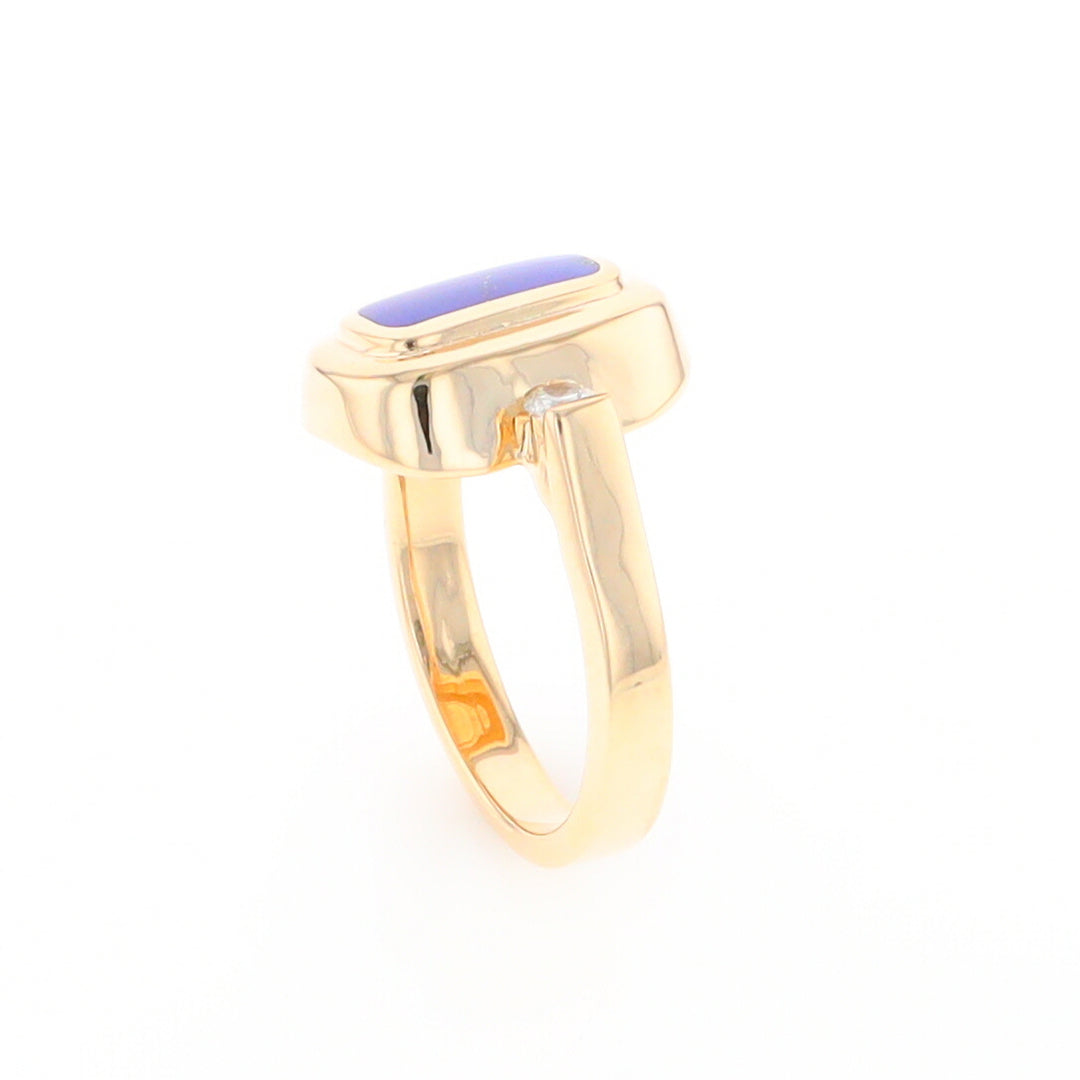 Lapis 0.16ctw Diamond Ring