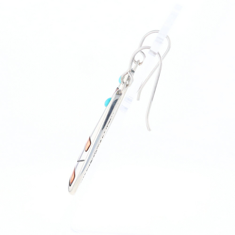 Native Triangle Turquoise Hook Earrings