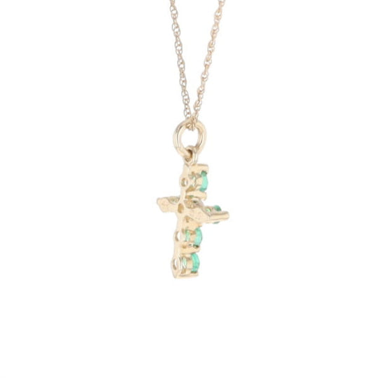 Small Emerald Cross Pendant