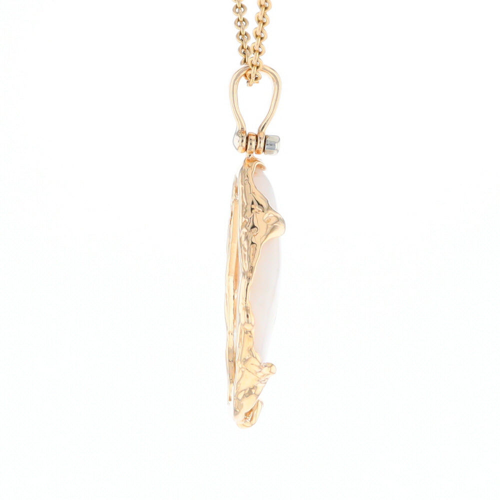 Gold Quartz Freeform Pendant