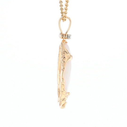 Gold Quartz Freeform Pendant