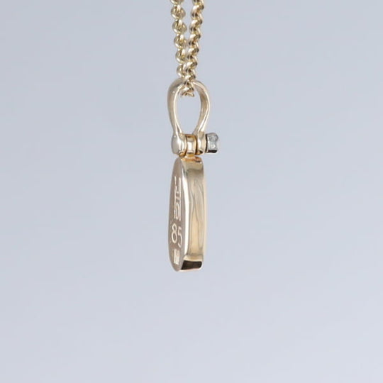 Opal Pendant Oval Inlaid Design with .02ct Round Diamond