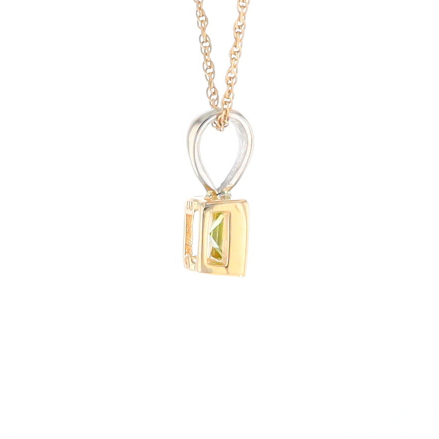 Two-Tone Bezel Peridot Pendant