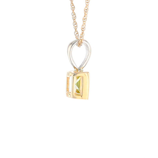 Two-Tone Bezel Peridot Pendant