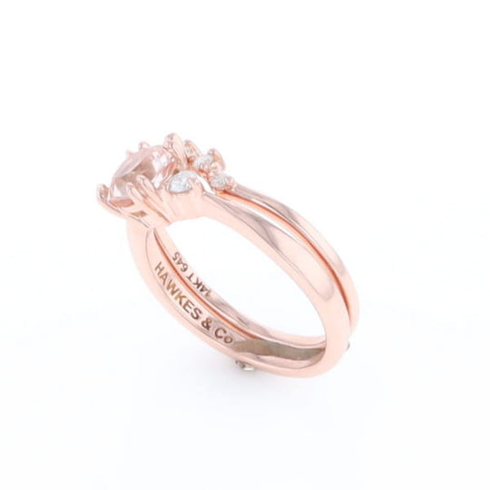 Two Ring Morganite Wedding Set