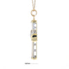 Two-Tone Gold with Diamonds Cross Pendant
