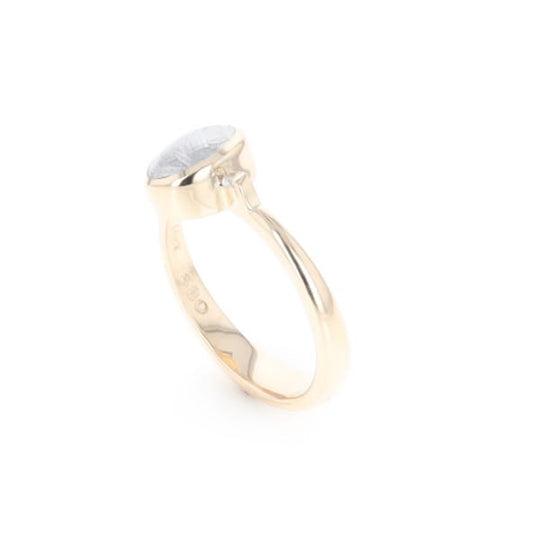 Meteorite Oval Inlay Ring