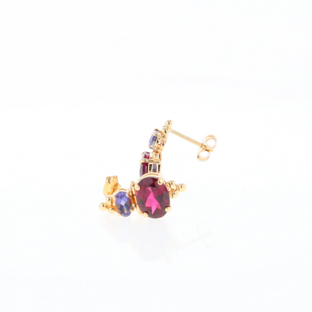 Garnet & Amethyst Dangle Earrings