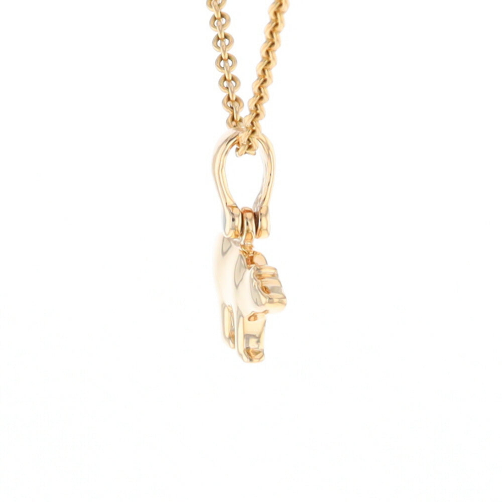 Gold Quartz Inlaid Polar Bear Pendant